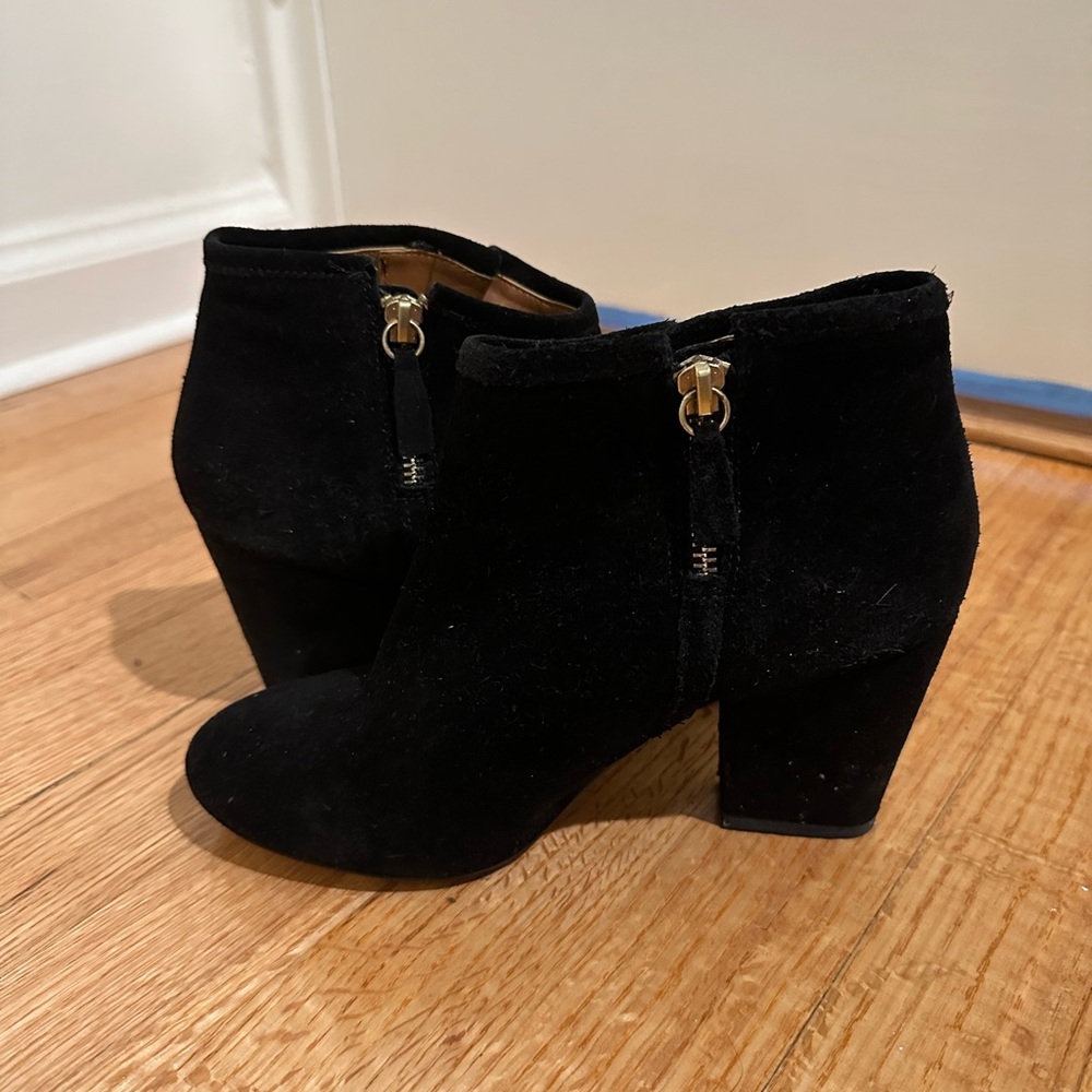 Zara Black Suede Booties Size 36